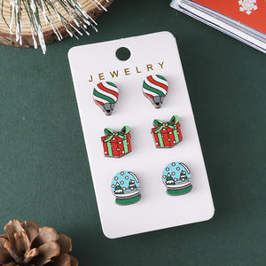 2025 nouveau ensemble de boucles d'oreilles à la mode boîte-cadeau d'arbre de noël en bois pour les fêtes et les cadeaux prêts à expédier - Product Image 6