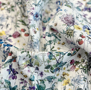Tela <span class=keywords><strong>de</strong></span> Algodón 100% con Estampado <span class=keywords><strong>de</strong></span> Flores Silvestres, Estilo Londres Liberty, para Confección <span class=keywords><strong>de</strong></span> Ropa - Product Image 1