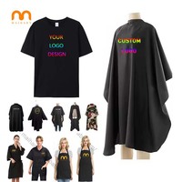 Vente en gros de capes de barbier en polyester imperméable et confortable, résistantes à la décoloration, avec broderie de logo personnalisé pour salon de coiffure