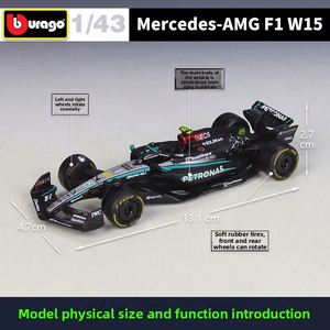 Voiture de course <span class=keywords><strong>Formule</strong></span> <span class=keywords><strong>1</strong></span> en alliage moulé sous pression, modèle de simulation à l'échelle <span class=keywords><strong>1</strong></span>:43, style F1, saison 2024, jouet de collection - Product Image 2