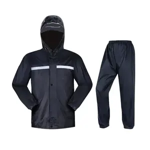 High Quality RainCoat Customizable Logo Motorcycle Hood Waterproof Reusable Hiking Work Rain Coat Suits
