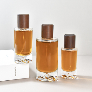 Luxury 30ml Cylinder Round Wooden Cap <strong>Purfum</strong> Spray <strong>Bottle</strong> 50ml 100ml Empty Glass Perfume <strong>Bottle</strong> with Wooden Cap - Product Image 2