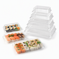 Boîte à sushi transparente jetable de qualité alimentaire, boîte bento en plastique haute transparence avec couvercle, sans BPA, vente en gros