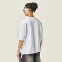 T-shirts oversize délavés à l'acide 350 GSM, T-shirt personnalisé avec logo, en coton à manches courtes, coupe carrée, style streetwear pour hommes