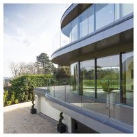 PRIMA Balustrade en verre courbée sur mesure à profil en U, rainure cintrée pour escaliers en colimaçon et contours d'extrémités de terrasses en arc