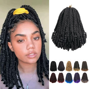 กล่องบ๊อบถักเปีย<span class=keywords><strong>ผม</strong></span><span class=keywords><strong>สั้น</strong></span><span class=keywords><strong>ผม</strong></span>ถักบ๊อบผมสังเคราะห์พร้อม<span class=keywords><strong>ปลาย</strong></span>หยิก10นิ้วสีบลอนด์ - Product Image 1