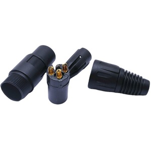 Conector XLR de tres núcleos para carga de vehículos eléctricos, chapado en oro sobre cobre, de plástico negro, conector macho y hembra de 3 núcleos, salida de fábrica - Product Image 2