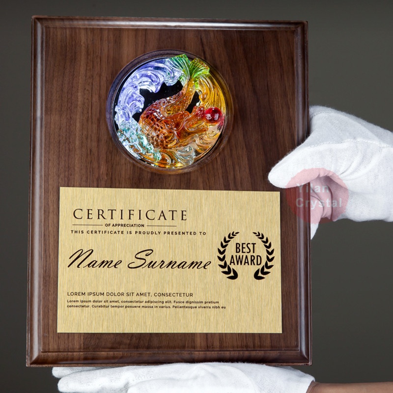 Индивидуальный логотип на заказ, деревянная награда из темного ореха для презентации компании, деревянный налет