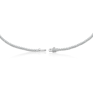 14K Solid Rose Gold Unisex Tennis Chain with 10 Pointer VVS Lab Grown Diamond Fashion <b>Statement</b> <b>Necklace</b> - Product Image 1