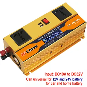 Inversor de potencia de onda sinusoidal de DC12V 24V (10V ~ 32V) salida AC 220V 110V 2000W 2000W