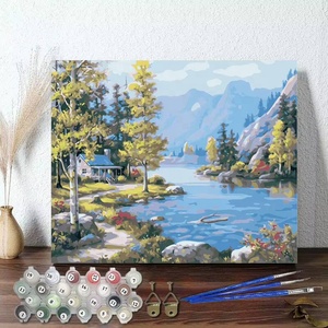 XIXI Pintura por Números DIY para Adultos y Niños, Lienzo Artístico, Decoración de Pared para el Hogar, Kits de Paisajes Impresos Digitalmente Hechos a Mano - Product Image 3