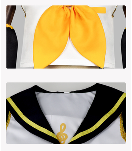 Costume de cosplay Anime Echo, uniforme de marin Kagamine JK, pour Halloween, fête costumée, cravate <span class=keywords><strong>jaune</strong></span>, ensemble complet, ODM - Product Image 5