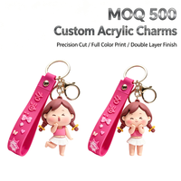 Gantungan Kunci Karet PVC 3D Kawaii Weirdcore Custom Kartun OC, Ramah Lingkungan, MOQ Rendah, Merchandise Custom untuk Usaha Kecil