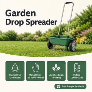 Esparcidor <span class=keywords><strong>de</strong></span> Semillas y Fertilizantes, Sembrador Manual para Jardín y Césped, Esparcidor <span class=keywords><strong>de</strong></span> Semillas <span class=keywords><strong>de</strong></span> Césped, Sal y Anticongelante, con Ruedas y Mango Ajustable - Product Image 2