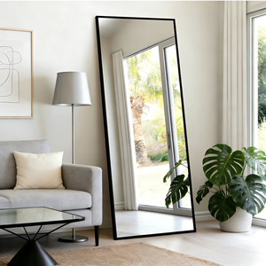 Specchio a figura intera rettangolare ad angolo retto <span class=keywords><strong>in</strong></span> lega di alluminio da parete per soggiorni o camere da letto - Product Image 2