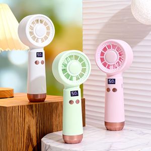 Ventilateur portable à main avec écran numérique, rechargeable par USB, moteur DC 5W, autonomie de 8h, commande par bouton, pour étudiants et bureaux - Product Image 1