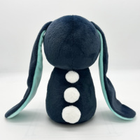 Peluche Lapin Mignon à Longues Oreilles et Visage Amusant, Oreilles Intérieures Bleu Foncé Menthe, Poupée Lapin Étrange de Dessin Animé, Cadeau d'Anniversaire Kawaii pour Canapé