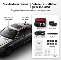 4K Ultra HD Mini Çift Lensli Geniş Açılı Araç Kamerası Dahili GPS WiFi 3 inç IPS Ekran Gece Görüşü Döngü Kayıt 1 Yıl Garanti