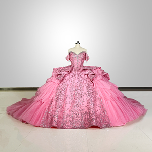 Vestido de Fiesta Largo Rosa Xy002 para Quinceañera, Sweet 16, XV - Product Image 2