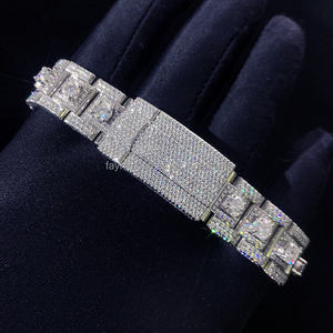 Buss Down <span class=keywords><strong>Moissanite</strong></span> Assista Fornecedor De Aço Inoxidável Relógios Mecânicos para Homens De Luxo Iced Out Vvs Com Caixa - Product Image 5