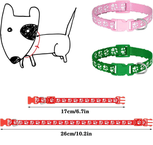 ปลอกคอแมวไนลอนปรับได้ลายอุ้งเท้าหลากสีขายส่ง - Product Image 3