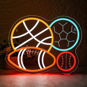 Enseigne néon pour chambre de garçon Man Cave Football Soccer Basketball Baseball Neon Light - Product Image 1