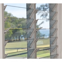 Fenêtre en verre à persiennes fixes en aluminium dur trempé isolant standard de l'Australie personnalisée volets en verre à courants d'air