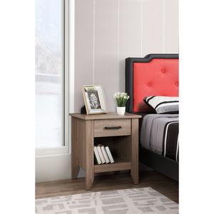 Table de chevet moderne en bois avec tiroir et étagère ouverte pour rangement de chambre à coucher 50x40x30cm - Product Image 1