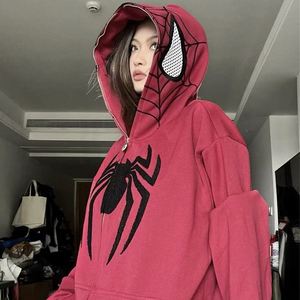 Sweats à capuche de haute qualité Street Men Spider Print Vintage Sweats à capuche Manteaux Zipper Couples Femmes - Product Image 3