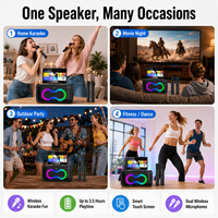 Machine de karaoké portable avec écran tactile intelligent de 13 pouces, Android 14, haut-parleur sans fil 60W RMS, batterie de 8000mAh