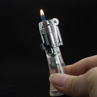 Briquet à gaz à flamme nue pour cigarette rechargeable briquet au butane accessoires pour fumeurs