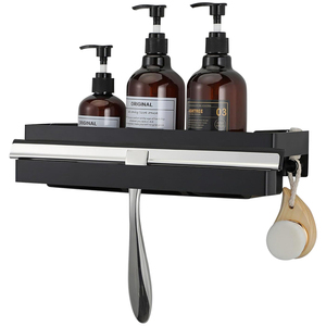 Étagère <span class=keywords><strong>de</strong></span> <span class=keywords><strong>salle</strong></span> <span class=keywords><strong>de</strong></span> <span class=keywords><strong>bain</strong></span> murale auto-adhésive en acier inoxydable améliorée <span class=keywords><strong>de</strong></span> 33 cm, sans perçage, pour raclette <span class=keywords><strong>de</strong></span> fenêtre - Product Image 1
