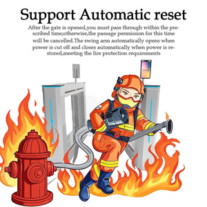 Điện tử Swing rào cản tốc độ kiểm soát truy cập cửa quay với hệ thống an ninh vân tay & nhận dạng khuôn mặt - Product Image 2