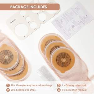 <span class=keywords><strong>Bolsa</strong></span> de Colostomía Barata al Por Mayor de Una Pieza Desechable y Reutilizable Adhesiva para Bebés y Adultos - Product Image 4