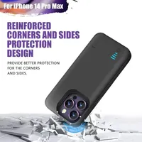 Coque de charge intelligente portable 10000mAh pour iPhone 14 Pro Max 14 Plus, batterie externe rechargeable pour iPhone 14, étui de chargeur de batterie