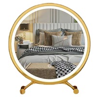 YUE gros miroir de maquillage LED avec lumière bureau rond remplissage lumière miroir cosmétique chambre or rose miroir de courtoisie