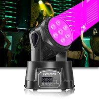 Lampe à tête oscillante 7 LED pleine couleur 4-en-1, lumière de teinture, lumières laser, DMX512, contrôle sonore, lumière de scène rotative colorée