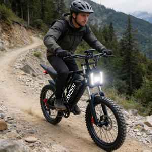 จักรยานไฟฟ้าแบบออฟโรด OEM ขายส่ง 52V25Ah รุ่น Fatbike ระบบกันสะเทือนเต็มรูปแบบ เกียร์ 7 สปีด เบรกดิสก์ไฮดรอลิก สำหรับผู้ใหญ่ - Product Image 1