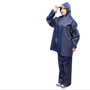 Impermeable con Franjas Reflectantes, Gabardina Larga, Chaqueta Impermeable, Ropa de Exterior Ligera, Traje Impermeable para Senderismo - Product Image 5
