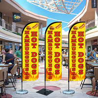 Drapeau Plume de Plage Durable pour Publicité Extérieure de Restaurant (Hot-dogs, Burgers) – Vente Flash, Livraison Rapide, Personnalisable