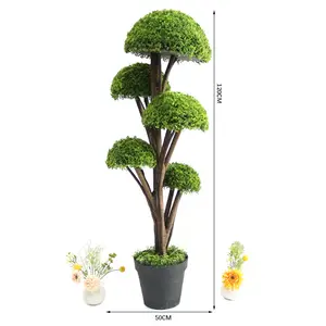 Hot Sale Artificial Green Cypress Leaves Topiary Ball Tree for Indoor Outdoor Decoration