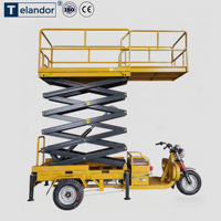 Plateforme élévatrice à ciseaux, tricycle électrique, grue de levage à pression d'huile, acier au manganèse, 2 personnes, 4-6m/min