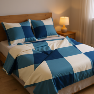 Ensemble de draps en microfibre à motif à carreaux, respirant, pour toutes les saisons, literie pour adultes - Product Image 2