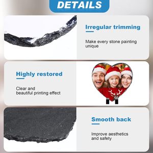 Wholesale Heart Shape 15x15cm Sizes Sublimation Blanks Rock Slate Custom Photo Frame Sublimation Slates for Heat Transfer - Product Image 4