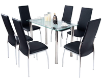 Chaise de salle à manger blanche chromée tables de salle à manger modernes 6 chaises meubles salle à manger table à manger ensemble de 4 chaises