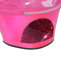 Semelles intérieures épaissies et absorbantes pour la danse, avec talon brillant électroplaqué antidérapant en strass en forme de nœud de 17 cm, collection Printemps