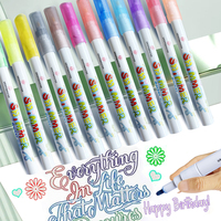 Marqueur permanent écologique STA à paillettes, 12 couleurs, surligneurs fluorescents pour papier