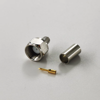 Conector Macho de Crimpado Tipo F Coaxial RF Eléctrico Impermeable de 75 ohmios para Cable RG58, Precio de Fábrica