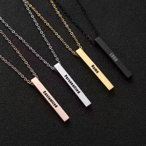 Collar con Colgante de Acero Inoxidable 316L de Alta Calidad, Chapado en Oro de 18K, con Texto Personalizado, para Regalos Navideños - Product Image 1