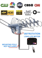 WA-2608C Afstandsbedienbare Buitenantenne met Hoge Versterking (30dB) Digitale HDTV Antenneversterker VHF/UHF/FM Paalmontage Sterk Freeview Signaal